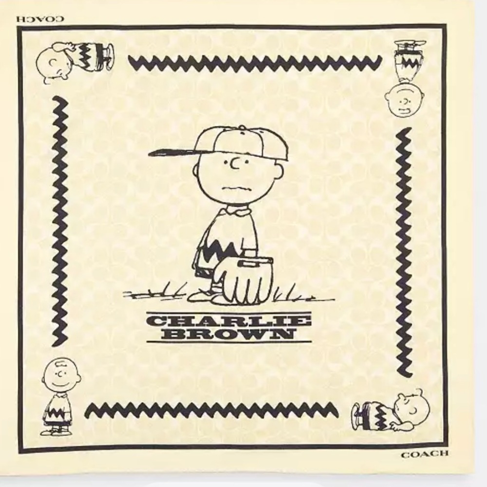 Coach X Peanuts Charlie Brown Cream and Black Bandana